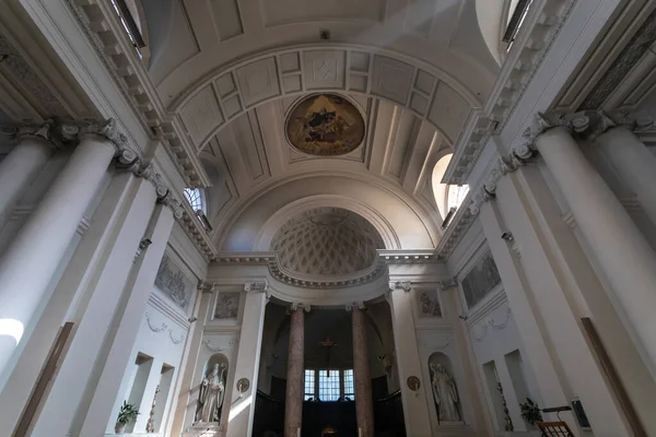 Subiaco Itália Fevereiro 2020 Altar Com Cruz Nave Igreja Santa — Fotografia de Stock