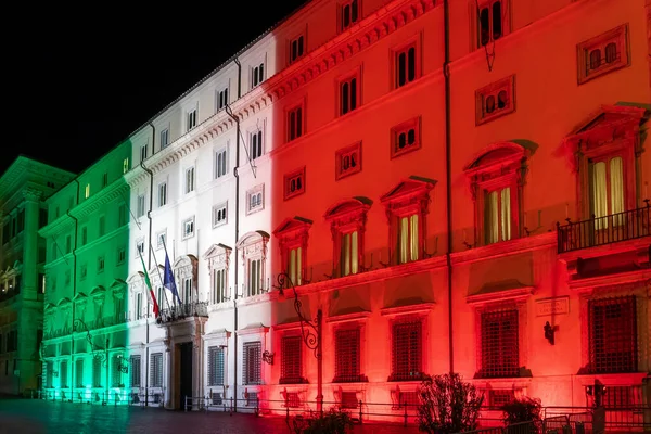 Rome Italie Mars 2020 Palazzo Chigi Siège Gouvernement Italien Façade — Photo