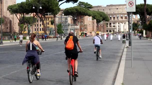 Рим Італія Травня 2020 Viale Dei Fori Imperiali Перший Вихід — стокове відео