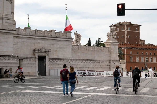 Ρώμη Ιταλία Μαΐου 2020 Viale Dei Fori Imperiali Πρώτη Έξοδος — Φωτογραφία Αρχείου