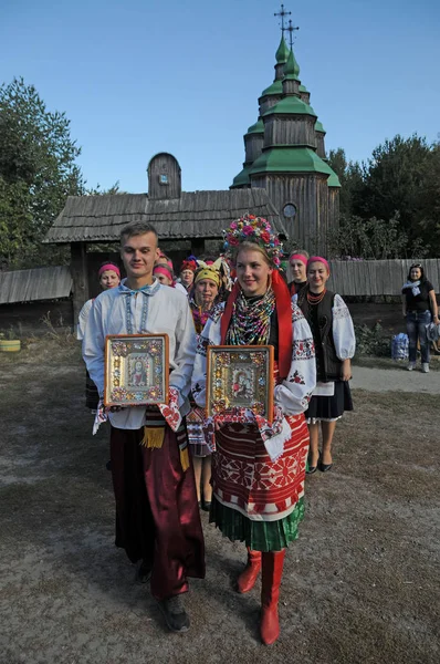 Festival Casamento Outono Museu Nacional Arquitetura Folclórica Vida Pirogovo Setembro — Fotografia de Stock