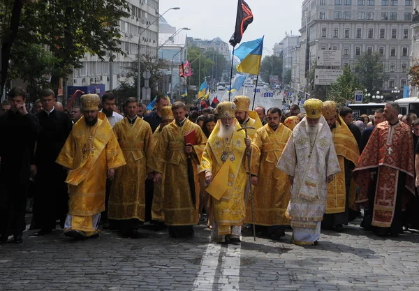 Den Allukrainska Religiösa Processionen Den Ukrainska Ortodoxa Kyrkan Kiev Patriarkatet — Stockfoto