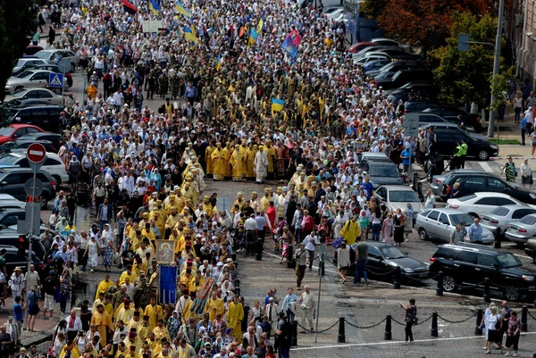 Den Allukrainska Religiösa Processionen Den Ukrainska Ortodoxa Kyrkan Kiev Patriarkatet — Stockfoto