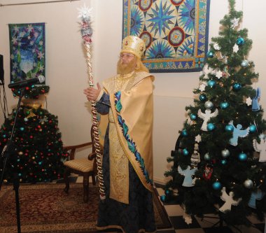 30 Kasım 2019 'da Kiev' de, Ulusal Kiev-Pechersky Tarihi ve Kültürel Rezerv Bölgesi 'ndeki Büyük Lavra Çan Kulesi' nde Aziz Niklas 'ın konutunun büyük açılışı sırasında