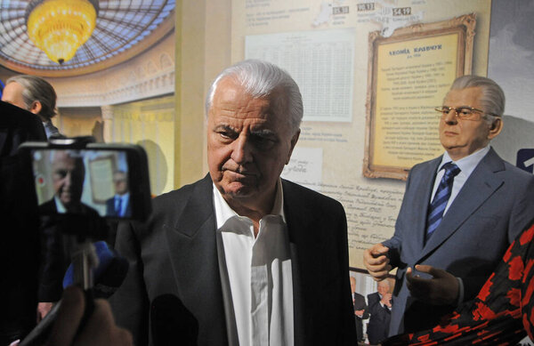 Ex-President of Ukraine Leonid Kravchuk during the presentation of the silicone figure of the first President of Ukraine Leonid Kravchuk at the Museum of the Formation of the Ukrainian Nation, in Kiev, March 10, 2020 