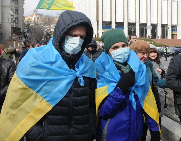 Людей Носять Захисні Маски Запобіжний Захід Проти Коронавірусу Ковидки Під — стокове фото