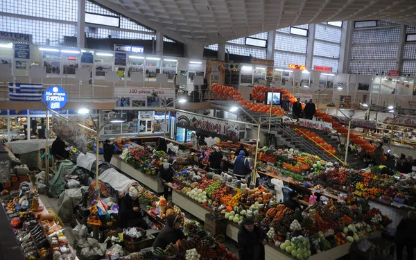 Covered Part Vladimir Market Kiev January 2019 — Stock Photo, Image