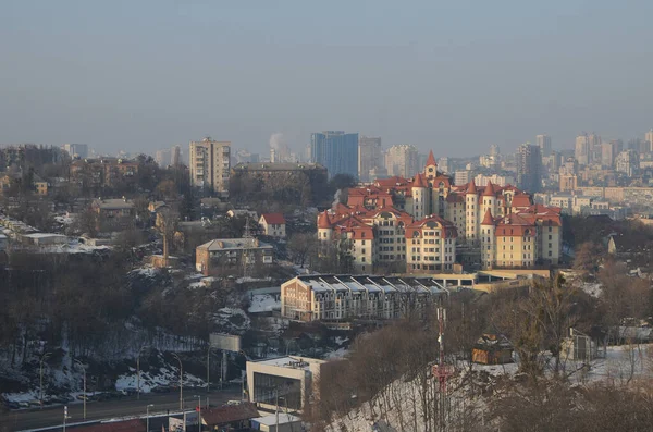 Uitzicht Het Panorama Van Kiev Februari 2019 — Stockfoto