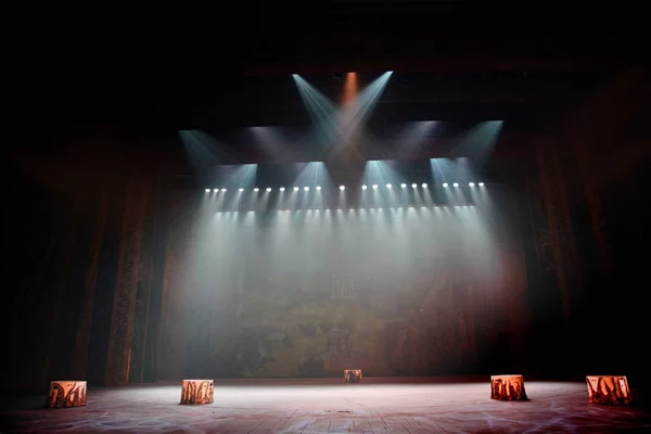 Theatrical stage with curtain — Stock Photo, Image