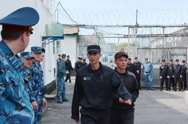 Veroordeeld Voor Moord Criminelen Donkere Gevangenis Kleren Russische Gevangenis 2018 — Stockfoto