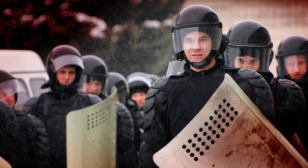 Barnaul Russia January 2020 National Guard Soldiers Train Suppress Riots — Stock Photo, Image