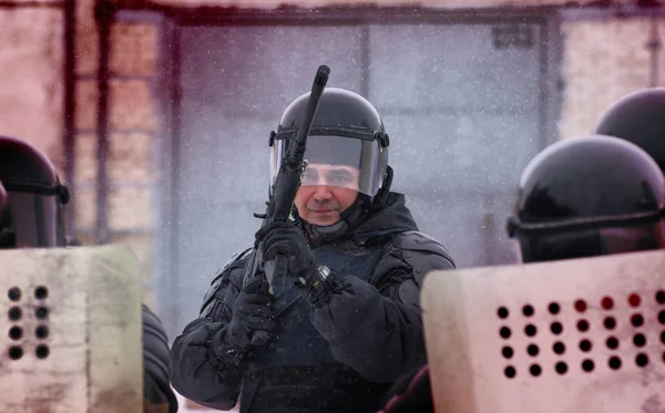 Barnaul Rusia Enero 2020 Soldados Guardia Nacional Entrenan Para Reprimir —  Fotos de Stock