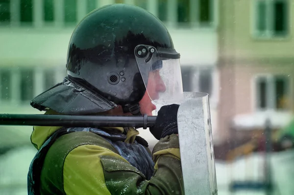 Barnaul Russland Januar 2020 Soldaten Der Nationalgarde Bilden Aus Unruhen — Stockfoto