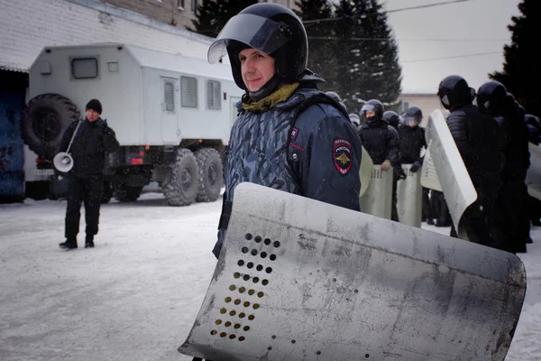 Barnaul Rusland Januari 2020 Nationale Soldaten Trainen Rellen Onderdrukken — Stockfoto