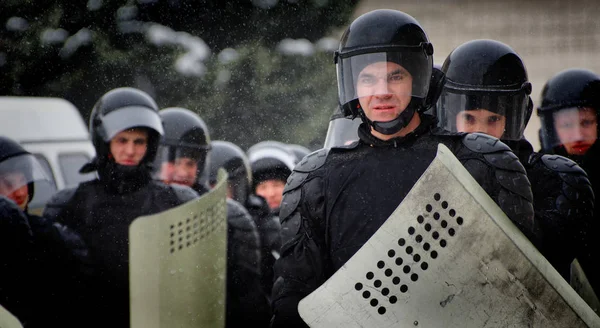 Barnaul Russia Gennaio 2020 Soldati Della Guardia Nazionale Allenano Sopprimere — Foto Stock