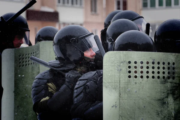 Barnaul Rusia Enero 2020 Soldados Guardia Nacional Entrenan Para Reprimir — Foto de Stock