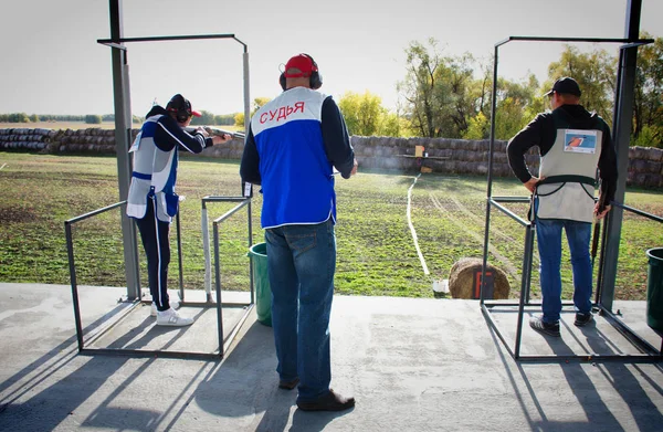 Барнаул Россия Сентября 2019 Года Чемпионат России Стендовой Стрельбе — стоковое фото