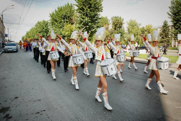 Barnaul Russia September 2017 Musicians Take Part Parade Brass Bands — Stock Photo, Image