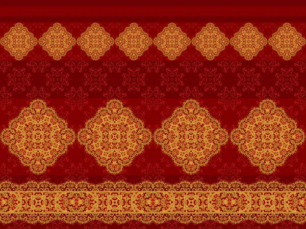 Horizontal floral border. Pattern, seamless. Gold lace. Golden crystals, weaving, arabesques. Dark rich velvet background. Openwork lace weaving.