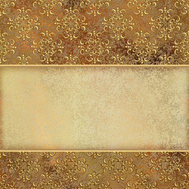 Karanlık Vintage altın arka plan, damask deseni.