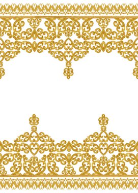 Seamless modeli. Altın dokulu bukleler. Oryantal tarzı Arabesk.