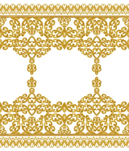Naadloze patroon. Gouden getextureerde krullen. Oosterse stijl arabesken. — Stockfoto