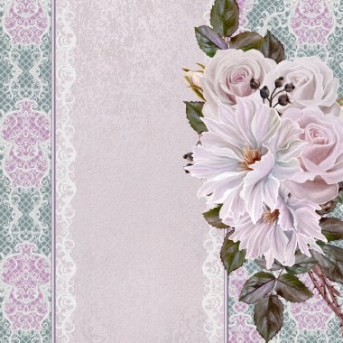 Tebrik kartı, davet, eski stil vintage.