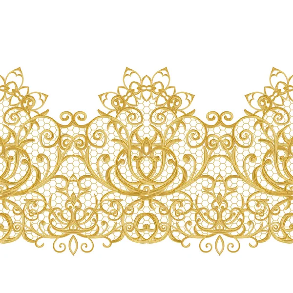 Seamless pattern. Golden textured curls. Oriental style arabesques. Brilliant lace, stylized flowers. Openwork weaving delicate, golden background. — Stock Photo, Image