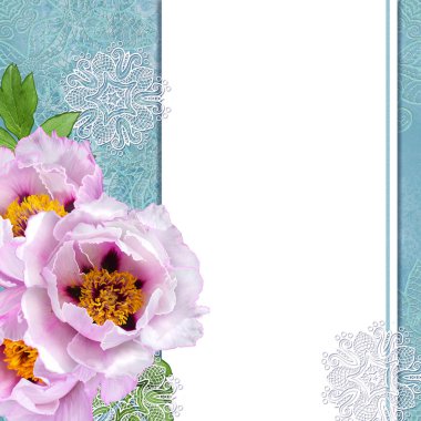 Çiçek arka plan. Vintage kartpostal tebrik. Narin pembe peonies, pastel tonu, eski stil bir buket.