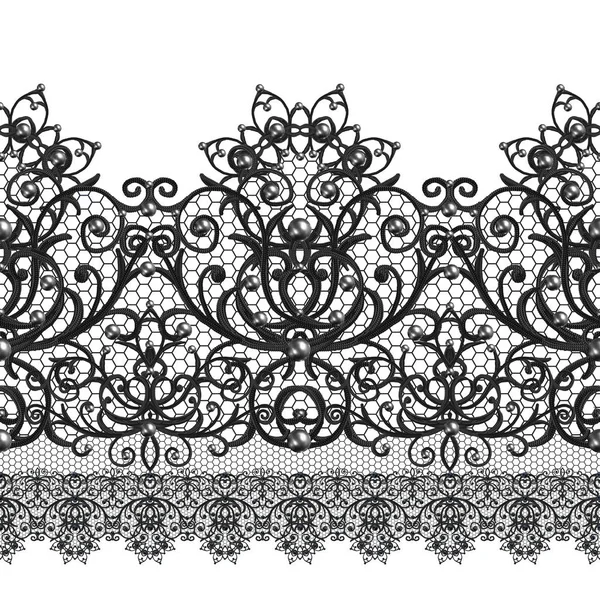 Dikişsiz desen sınır. Narin, dokuma Ajur siyah dantel, 
