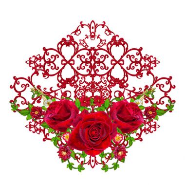 Oryantal tarzı Arabesk. Parlak dantel, stilize çiçekler. Ope