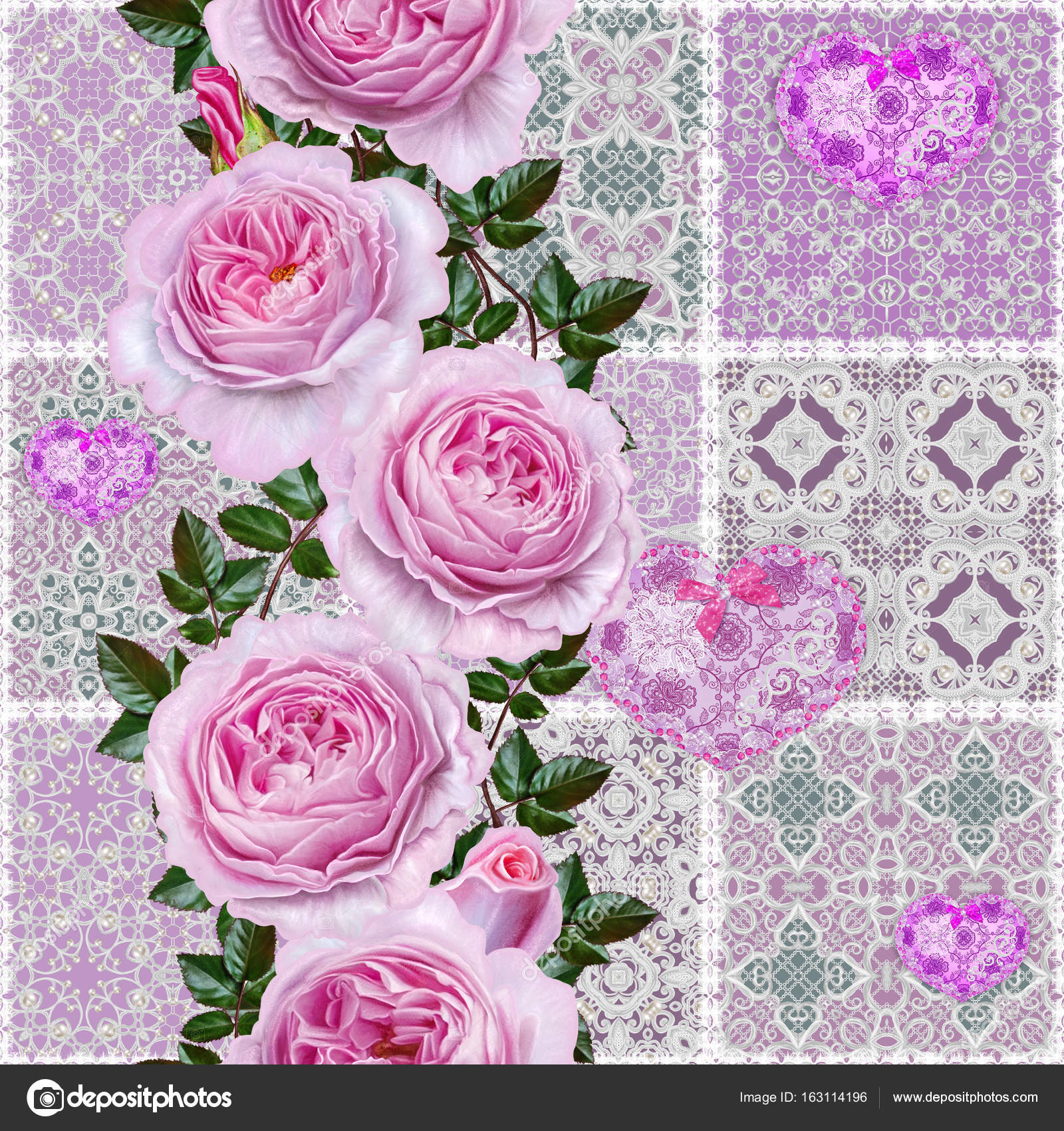 Floral background. Seamless pattern. Old style, square ...