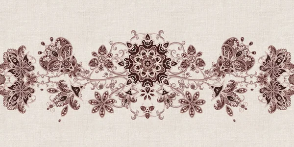 Seamless pattern. Brilliant lace, stylized flowers. Openwork weaving delicate, Paisley. Monochrome tracery, openwork curls. — Stock Photo, Image