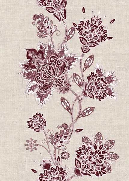 Naadloze patroon. Briljante lace, gestileerde bloemen. Opengewerkte weven delicaat, Paisley. Monochroom maaswerk, opengewerkte krullen. — Stockfoto