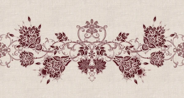 Seamless pattern. Brilliant lace, stylized flowers. Openwork weaving delicate, Paisley. Monochrome tracery, openwork curls. — Stock Photo, Image