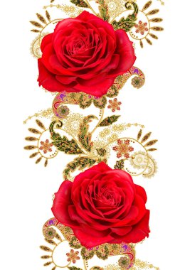 Seamless modeli. Altın dokulu bukleler. Parlak dantel, stilize