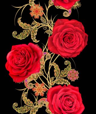 Seamless modeli. Altın dokulu bukleler. Parlak dantel, stilize