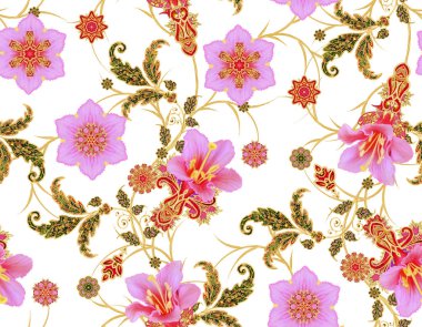 Seamless modeli. Altın dokulu bukleler. Parlak dantel, stilize