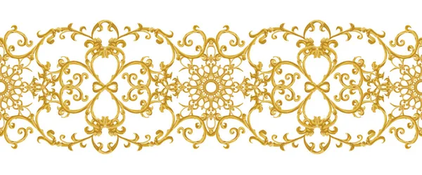 Naadloze Patroon Gouden Getextureerde Krullen Oosterse Stijl Arabesken Briljante Lace — Stockfoto