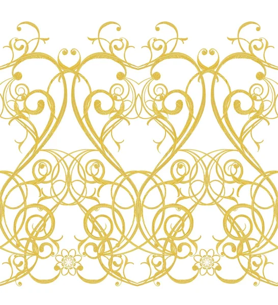 Безшовні Візерунок Золотий Текстурованою Кучерями Східному Стилі Шаблон Дизайну Блискуче — стокове фото