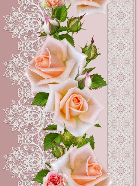 Fondo floral. Saludo postal vintage, tono pastel, s viejo — Foto de Stock