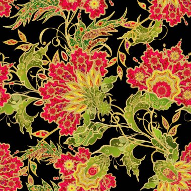 Seamless modeli. Dikey kenarlık. Altın dokulu bukleler. Parlak dantel, stilize çiçek, pembe pastel gül. Narin, altın arka plan, dokuma Ajur Paisley, kuyumcu 's kelebek.