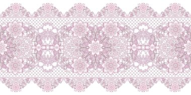 Seamless modeli. Dekoratif dekorasyon, desenli eleman, hassas dokulu yaprak güzel dantel ve inci yapılmış. Parlak bukleler, bud pastel pembe Gül jeweled. Hassas dokuma Ajur.