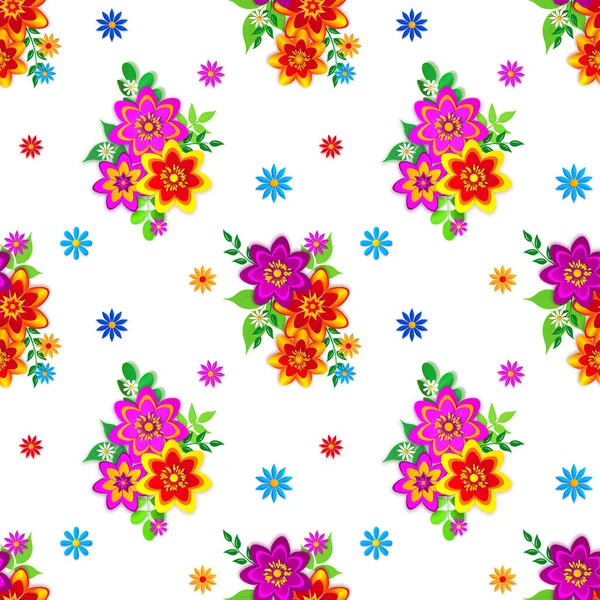 Цветочная Композиция Букет Бумажных Изделий Яркие Разноцветные Бумажные Цветы Элементы — стоковое фото