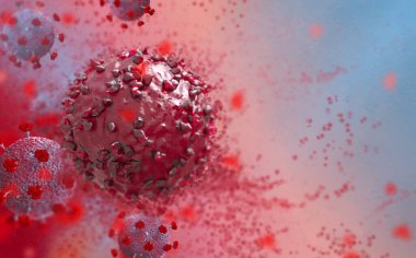 Coronavirus salgına, ciddi bir hastalığa, gribe, zatürreeye, sağlıklı hücrelere ve mikroskop altında virüs hücrelerine zarar veren yeni bir virüs türüdür.