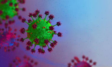 Coronavirus salgına, ciddi bir hastalığa, gribe, zatürreeye, sağlıklı hücrelere ve mikroskop altında virüs hücrelerine zarar veren yeni bir virüs türüdür.