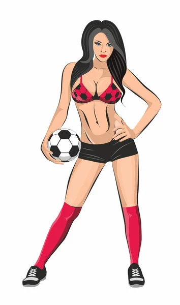 Beautiful Girl Attract Attention All Soccer Lieutenants Explosive Sales You — Stock Vector