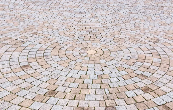 Çift ton sarı ve gri tuğla Stone Street Roa için Ground — Stok fotoğraf