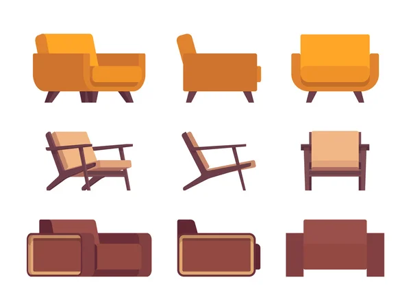 Set von Retro-Sesseln — Stockvektor