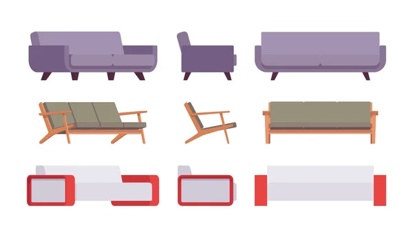 Set of sofas — Stock Vector